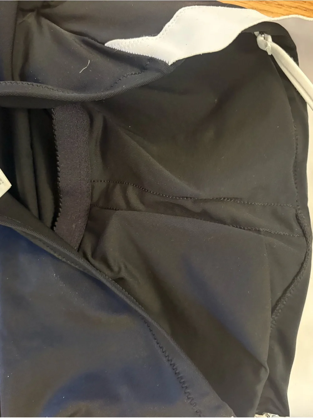J.Crew Scalloped One Piece Swimsuit Black White Halter Ruched Bodice | Size M